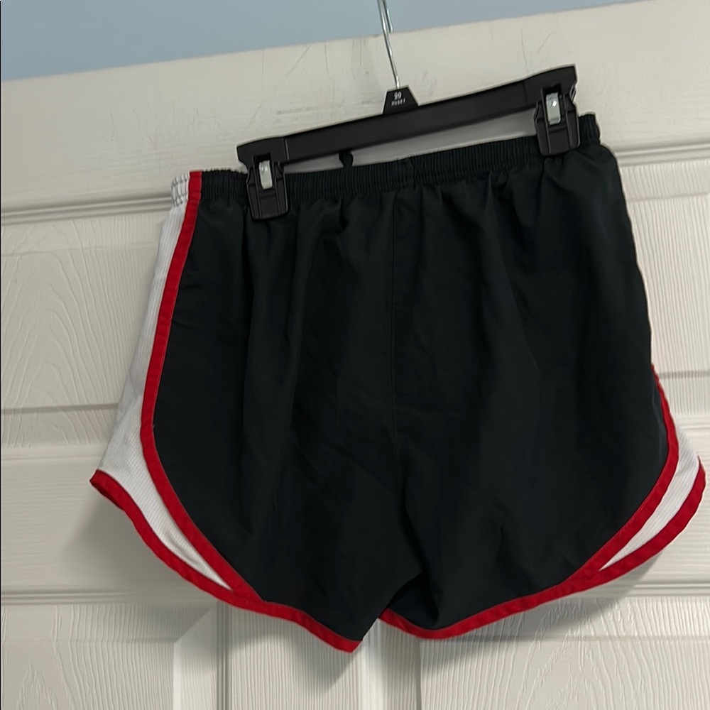 Nike Women's Black Shorts with Red and White Accents - Picture 8 of 14